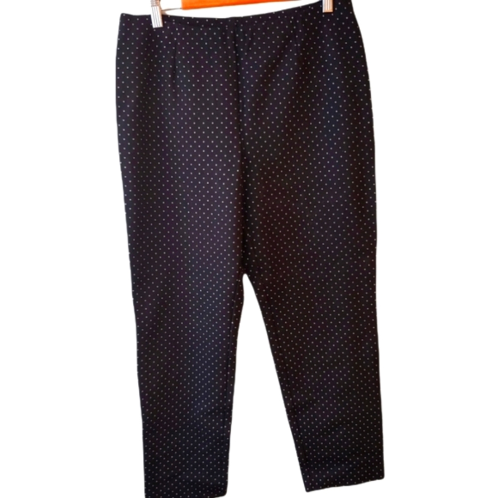 J. Jill Ponte Slim Leg Pull On Pants Black with Grey Size Medium Petite